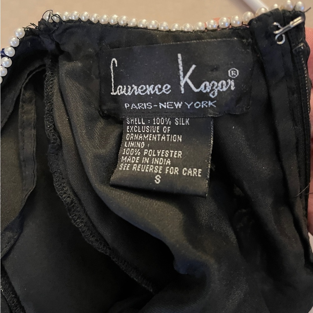 Laurence Kazar vintage beaded sequined silk back zip short sleeve blouse Size S. - Picture 6 of 11